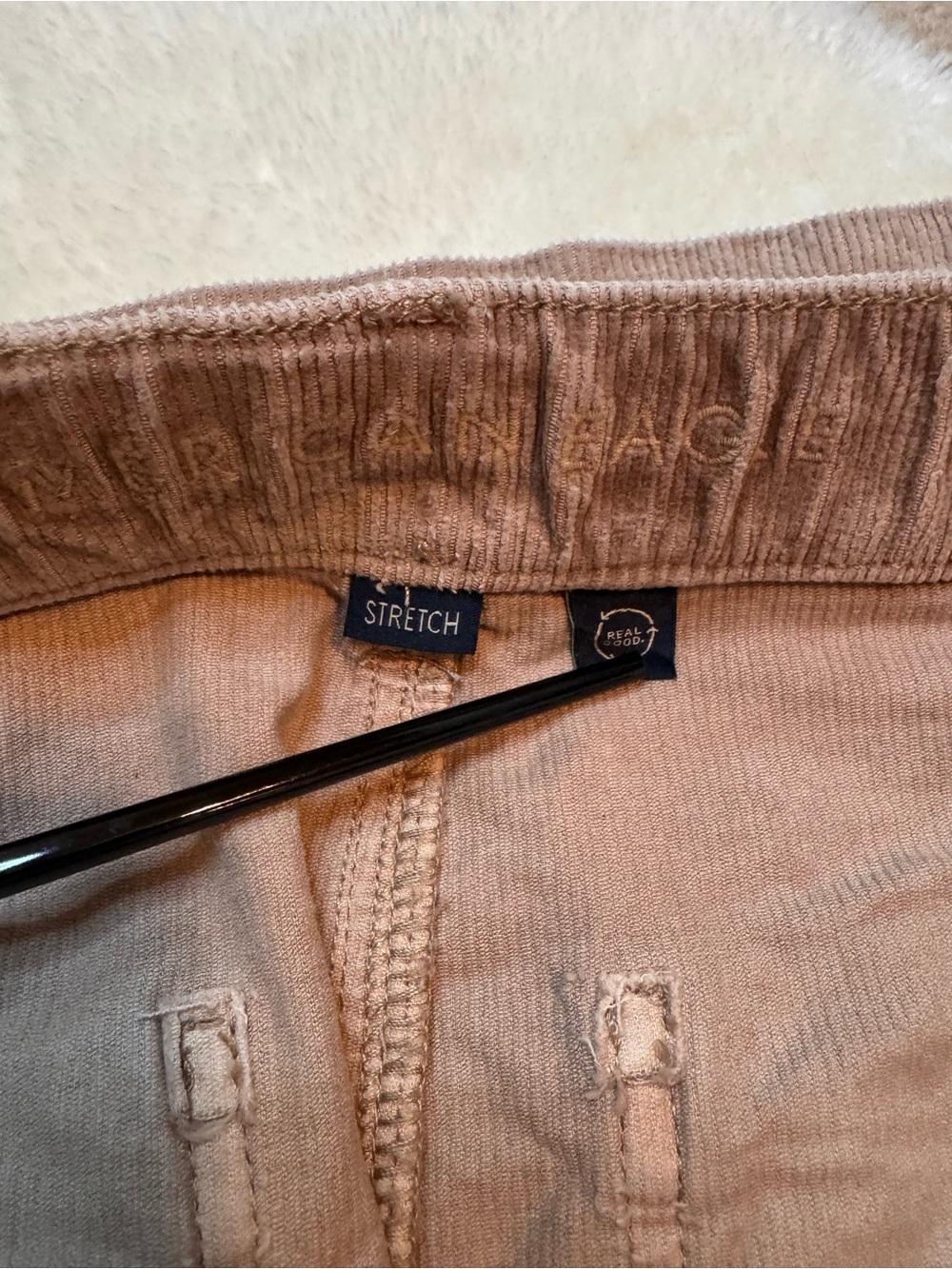 NWOT AEO Women’s Low-Rise Baggy Wide Leg Stretch Corduroy Pants 8Short Taupe - Picture 2 of 7